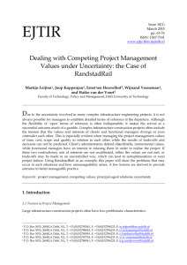 Competing Values in Project Management: The Case of RandstadRail