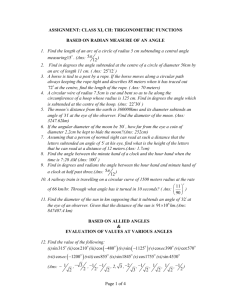 Page 1 of 4 ASSIGNMENT: CLASS XI, CH: TRIGONOMETRIC