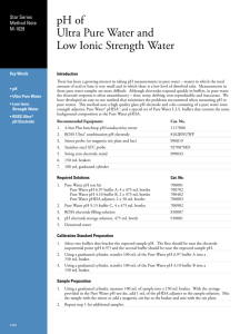 pH of Ultra Pure Water and Low Ionic Strength Water