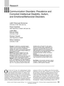 Communication Disorders: Prevalence and Comorbid Intellectual