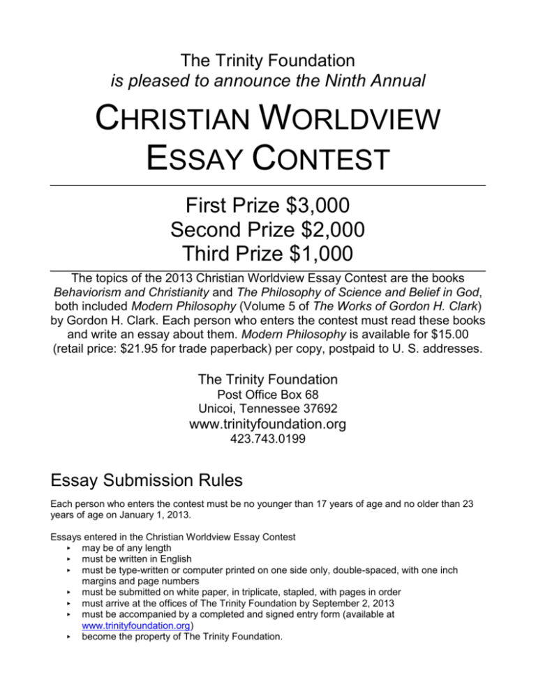 christian essay contest