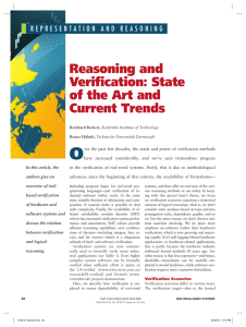 Reasoning and Verification: State of the Art and Current Trends