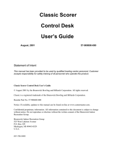 Classic Scorer Control Desk User's Guide