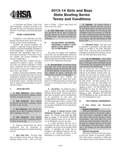 2013-14 Girls and Boys State Bowling Series Terms and Conditions