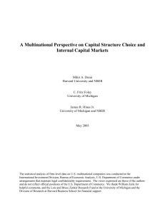 A Multinational Perspective on Capital Structure Choice and Internal