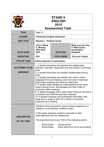 STAGE 6 ENGLISH 2015 Assessment Task