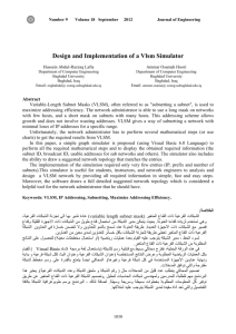 Design and Implementation of a Vlsm Simulator