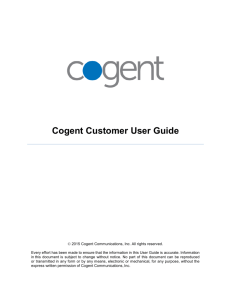 Cogent Customer User Guide