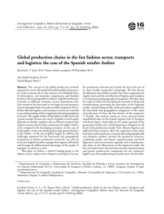 Global production chains in the fast fashion sector, transports and