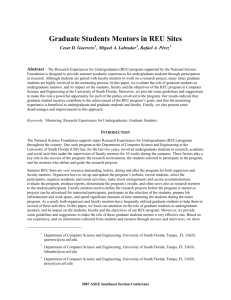 Graduate Student Mentors in REU Sites - ASEE