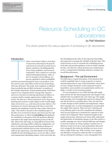Resource Scheduling in QC Laboratories