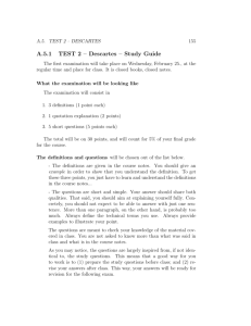 A.5.1 TEST 2 – Descartes – Study Guide
