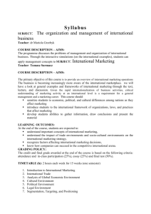 The organization and management of international business