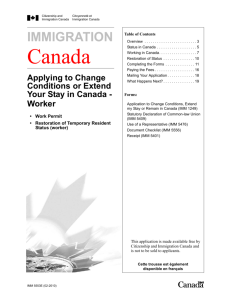 Applying to Change Conditions or Extend Your Stay