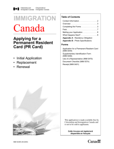 Applying for a Permanent Resident Card (PR Card)