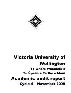 Victoria University of Wellington Academic audit report