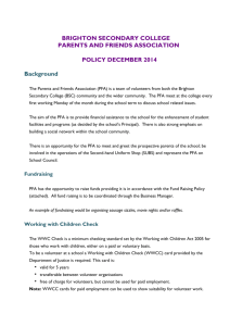 PFA Policy 2014-2015 - Brighton Secondary College