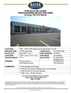 FOR SALE OR LEASE FREESTANDING RETAIL BUILDING (Former