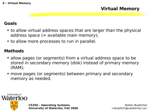 Virtual Memory - University of Waterloo