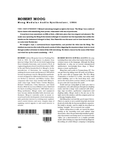 Moog Modular Audio Synthesizer : ELECTRONIC AUDIO