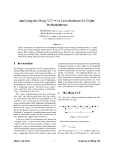 Analyzing the Moog VCF with Considerations for Digital