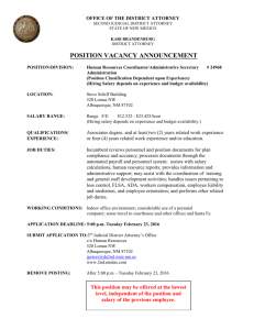 position vacancy announcement - Bernalillo County District