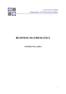 SRF003 - Business Mathematics