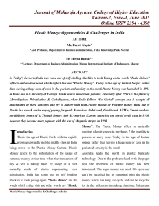 Plastic Money - Journal of Maharaja Agrasen College of Higher