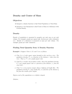 Density and Center of Mass