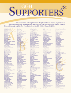 Our supporters 2012-2013 - Foundation of Guelph General Hospital