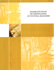 Feasibility Study on Certification of Cultural Managers