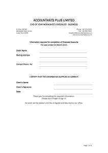 APlus - End Of Year Business Worksheet and