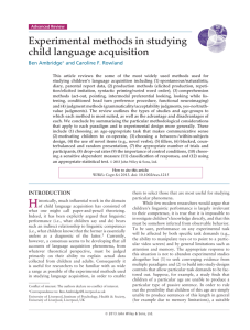 Experimental methods in studying child language acquisition