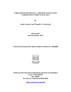 UNBIASED INSTRUMENTAL VARIABLES ESTIMATION UNDER