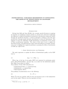 INSTRUMENTAL VARIABLES REGRESSIONS IN ESTIMATING