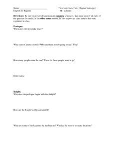 The Canterbury Tales Chapter Notes pg 1 English 10 Regents Mr