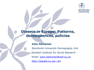 Divorce in Europe: Patterns, consequences, policies