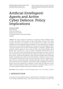 Artificial (Intelligent) Agents and Active Cyber Defence: Policy