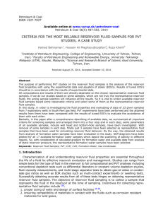 criteria for the most reliable reservoir fluid samples for pvt studies