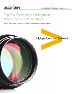 Top-Five Focus Areas for Improving Sales Effectiveness