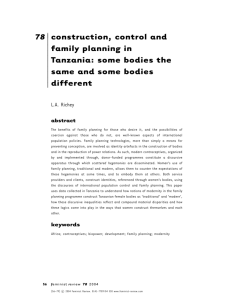 78 construction, control and family planning in Tanzania: some