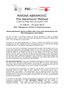 MARINA ABRAMOVIĆ The Abramović Method