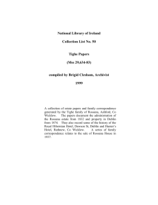 Tighe Papers - National Library of Ireland