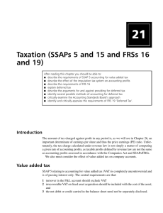 Taxation (SSAPs 5 and 15 and FRSs 16 and 19)