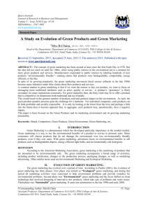 A Study on Evolution of Green Products and Green Marketing