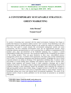 a contemporary sustainable strategy: green marketing