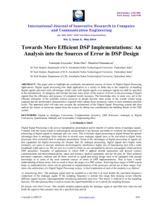 Towards More Efficient DSP Implementations: An