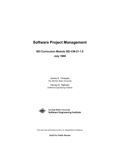 Software Project Management - Software Engineering Institute