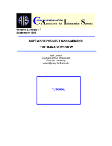 software project management: the manager's view