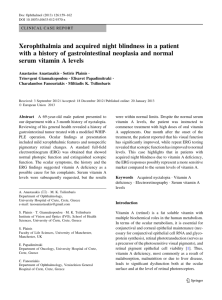 Xerophthalmia and acquired night blindness in a patient with a
